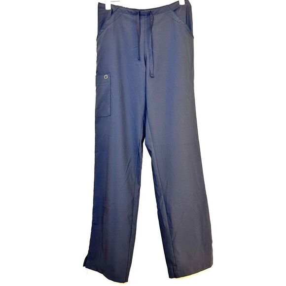Spread Good Cheer Straight Leg Drawstring Medical Scrub Pants Gray Small - Picture 1 of 4